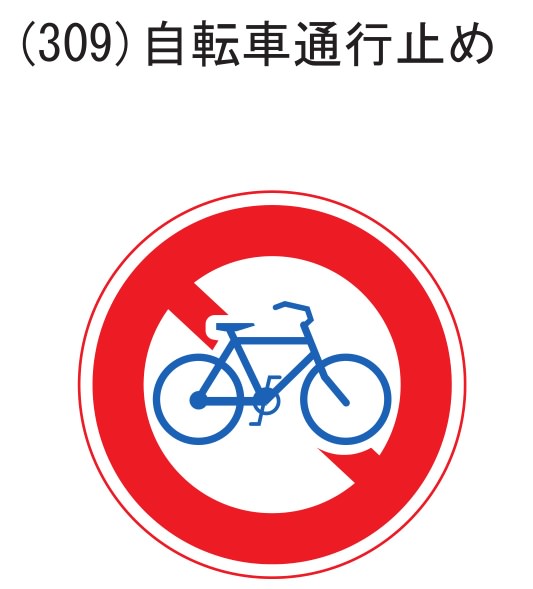 自転車通行止めの標識