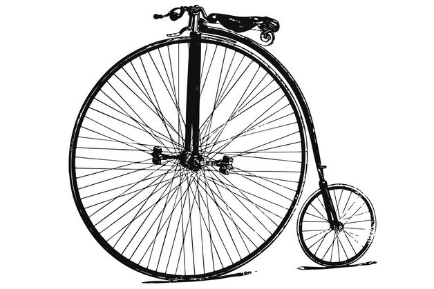 前輪が大きいタイプの自転車