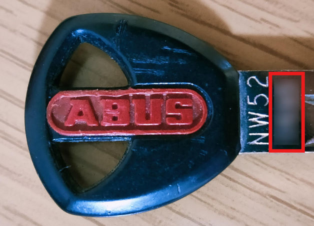 ABUSのキーコード刻印